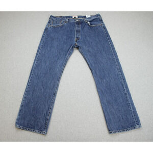 Levis Jeans Mens 38 x 30 Blue 100% Cotton 501 Original Straight Button Fly